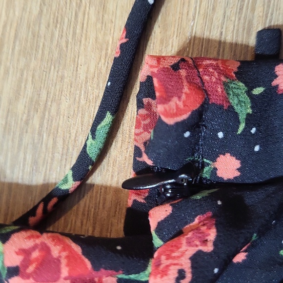 NASTY GAL COLLECTION Black Orange Bright Floral Ruched Bust Mini Dress - Picture 7 of 13